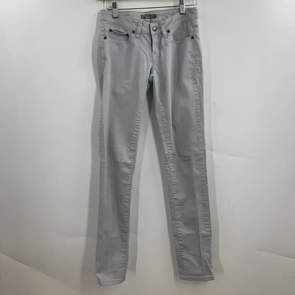 Prana Women's Kara Organic Cotton Silver Stretch Straight Leg Jeans Size 24‎